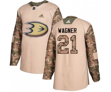 Adidas Ducks #21 Chris Wagner Camo Authentic 2017 Veterans Day Stitched NHL Jersey