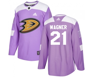 Adidas Ducks #21 Chris Wagner Purple Authentic Fights Cancer Stitched NHL Jersey
