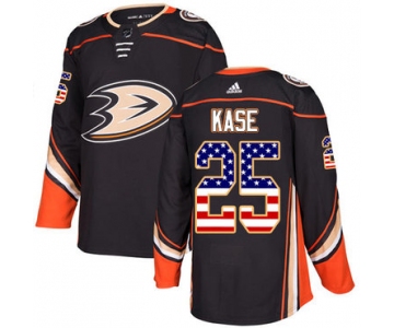Adidas Ducks #25 Ondrej Kase Black Home Authentic USA Flag Stitched NHL Jersey