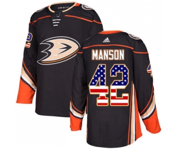 Adidas Ducks #42 Josh Manson Black Home Authentic USA Flag Stitched NHL Jersey