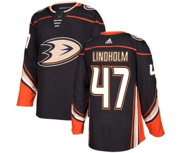 Adidas Ducks #47 Hampus Lindholm Black Home Authentic Stitched NHL Jersey