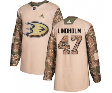 Adidas Ducks #47 Hampus Lindholm Camo Authentic 2017 Veterans Day Stitched NHL Jersey
