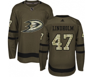 Adidas Ducks #47 Hampus Lindholm Green Salute to Service Stitched NHL Jersey