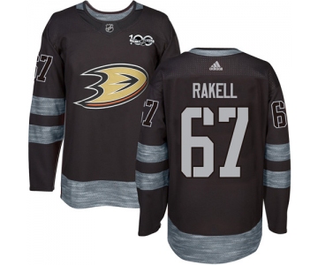 Adidas Ducks #67 Rickard Rakell Black 1917-2017 100th Anniversary Stitched NHL Jersey