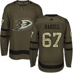 Adidas Ducks #67 Rickard Rakell Green Salute to Service Stitched NHL Jersey