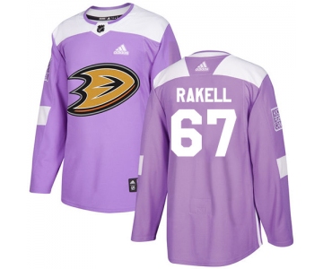 Adidas Ducks #67 Rickard Rakell Purple Authentic Fights Cancer Stitched NHL Jersey