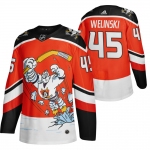 Anaheim Ducks #45 Andy Welinski Red Men's Adidas 2020-21 Reverse Retro Alternate NHL Jersey