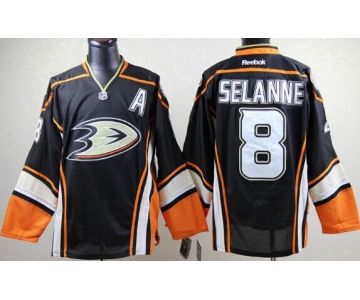Anaheim Ducks #8 Teemu Selanne Black Third Jersey