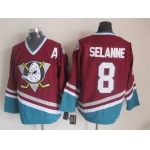 Anaheim Ducks #8 Teemu Selanne Red Throwback CCM Jersey