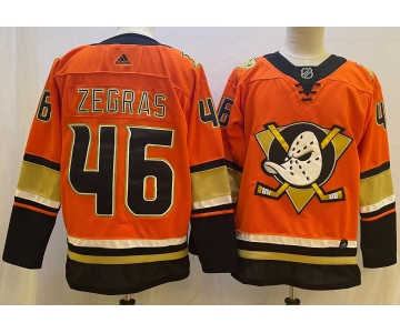 Big Size Men's Anaheim Ducks #46 Trevor Zegras Orange Authentic Adidas Jersey