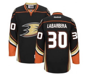 Men's Anaheim Ducks #30 Jason LaBarbera Black Third Jersey