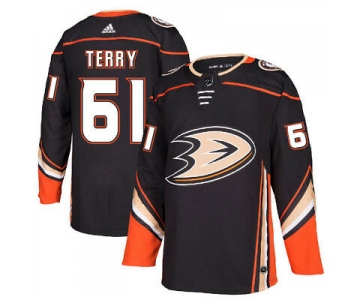 Men's Anaheim Ducks #61 Troy Terry Black 2017-2018 Hockey Stitched NHL Jersey