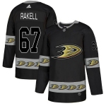 Men's Anaheim Ducks #67 Rickard Rakell Black Team Logos Fashion Adidas Jersey