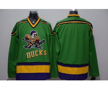 Men's Mighty Ducks Of Anaheim Blank 1991-92 Green CCM Vintage Throwback Jersey
