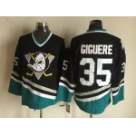 Mighty Ducks Of Anaheim #35 Jean-Sebastien Giguere 1995-96 Black CCM Vintage Throwback Jersey