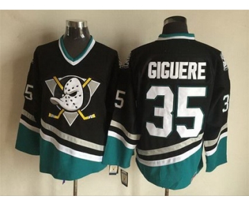 Mighty Ducks Of Anaheim #35 Jean-Sebastien Giguere 1995-96 Black CCM Vintage Throwback Jersey