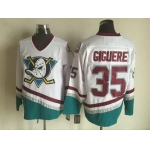 Mighty Ducks Of Anaheim #35 Jean-Sebastien Giguere 1995-96 White CCM Vintage Throwback Jersey