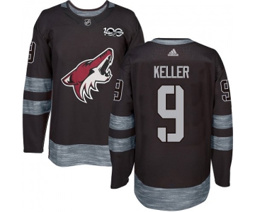 Adidas Coyotes #9 Clayton Keller Black 1917-2017 100th Anniversary Stitched NHL Jersey