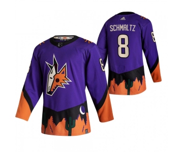 Arizona Coyotes #8 Nick Schmaltz Purple Men's Adidas 2020-21 Reverse Retro Alternate NHL Jersey