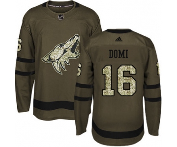 Adidas Coyotes #16 Max Domi Green Salute to Service Stitched NHL Jersey