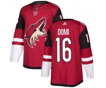 Adidas Coyotes #16 Max Domi Maroon Home Authentic Stitched NHL Jersey