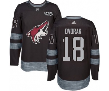 Adidas Coyotes #18 Christian Dvorak Black 1917-2017 100th Anniversary Stitched NHL Jersey