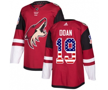 Adidas Coyotes #19 Shane Doan Maroon Home Authentic USA Flag Stitched NHL Jersey