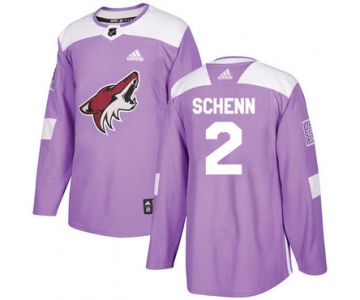 Adidas Coyotes #2 Luke Schenn Purple Authentic Fights Cancer Stitched NHL Jersey