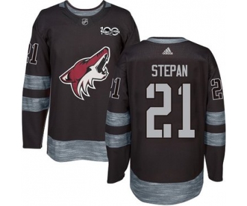 Adidas Coyotes #21 Derek Stepan Black 1917-2017 100th Anniversary Stitched NHL Jersey