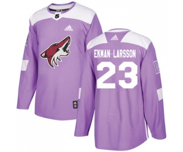 Adidas Coyotes #23 Oliver Ekman-Larsson Purple Authentic Fights Cancer Stitched NHL Jersey