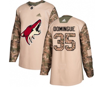 Adidas Coyotes #35 Louis Domingue Camo Authentic 2017 Veterans Day Stitched NHL Jersey