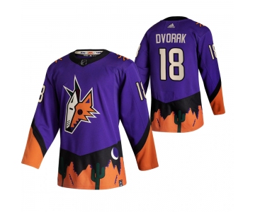 Arizona Coyotes #18 Christian Dvorak Purple Men's Adidas 2020-21 Reverse Retro Alternate NHL Jersey