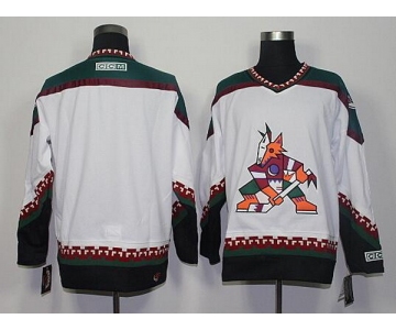 Men's Phoenix Coyotes Blank White 1998 CCM Vintage Throwback Hockey Jersey