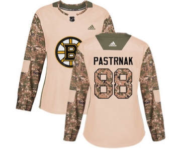 Adidas Boston Bruins #88 David Pastrnak Camo Authentic 2017 Veterans Day Women's Stitched NHL Jersey