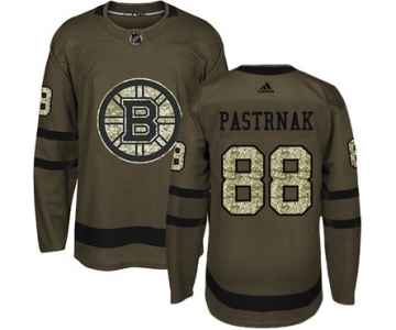 Adidas Bruins #88 David Pastrnak Green Salute to Service Youth Stitched NHL Jersey