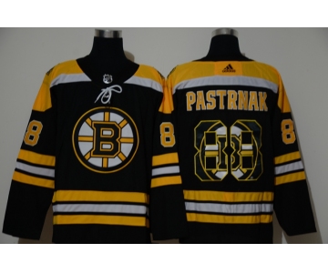 Men's Boston Bruins #88 David Pastrnak Black With Team Logo Adidas Stitched NHL Jersey