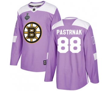 Men's Boston Bruins #88 David Pastrnak Purple Authentic Fights Cancer 2019 Stanley Cup Final Bound Stitched Hockey Jersey