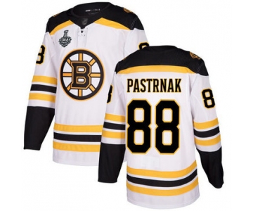 Men's Boston Bruins #88 David Pastrnak White Road Authentic 2019 Stanley Cup Final Bound Stitched Hockey Jersey