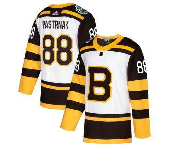 Men's Boston Bruins #88 David Pastrnak adidas 2019 Winter Classic Authentic Player White Jersey