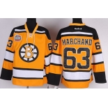 Boston Bruins #63 Brad Marchand Yellow Jersey