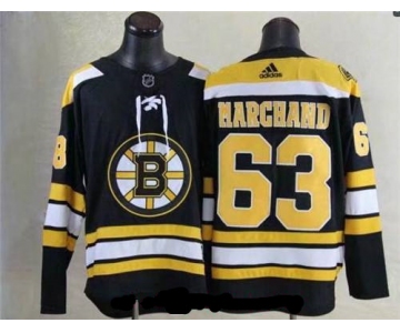 Men's Boston Bruins #63 Brad Marchand Black 2017-2018 adidas Hockey Stitched NHL Jersey