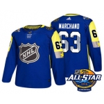 Men's Boston Bruins #63 Brad Marchand Blue 2018 NHL All-Star Stitched Ice Hockey Jersey