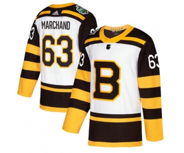 Men's Boston Bruins #63 Brad Marchand adidas 2019 Winter Classic Authentic Player White Jersey