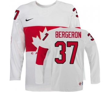 2014 Olympics Canada #37 Patrice Bergeron White Jersey