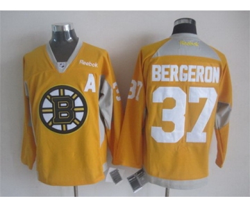 Boston Bruins #37 Patrice Bergeron 2014 Training Yellow Jersey