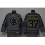 Boston Bruins #37 Patrice Bergeron Charcoal Gray Jersey