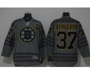 Boston Bruins #37 Patrice Bergeron Charcoal Gray Jersey