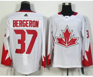 Men's Team Canada #37 Patrice Bergeron White 2016 World Cup of Hockey Game Jersey