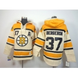 Old Time Hockey Boston Bruins #37 Patrice Bergeron Cream Hoodie