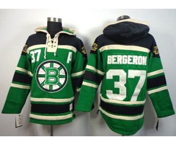 Old Time Hockey Boston Bruins #37 Patrice Bergeron Green Hoodie